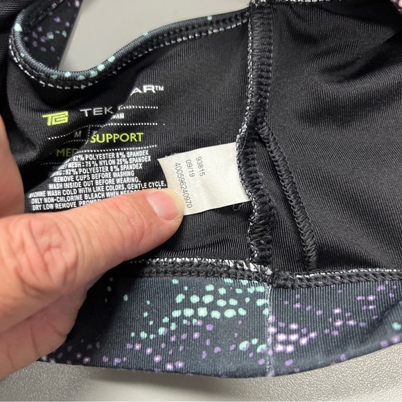 TEK GEAR Sports Bra Size M Multicolored Medium Support Sheer Keyhole Back EUC - Picture 5 of 7